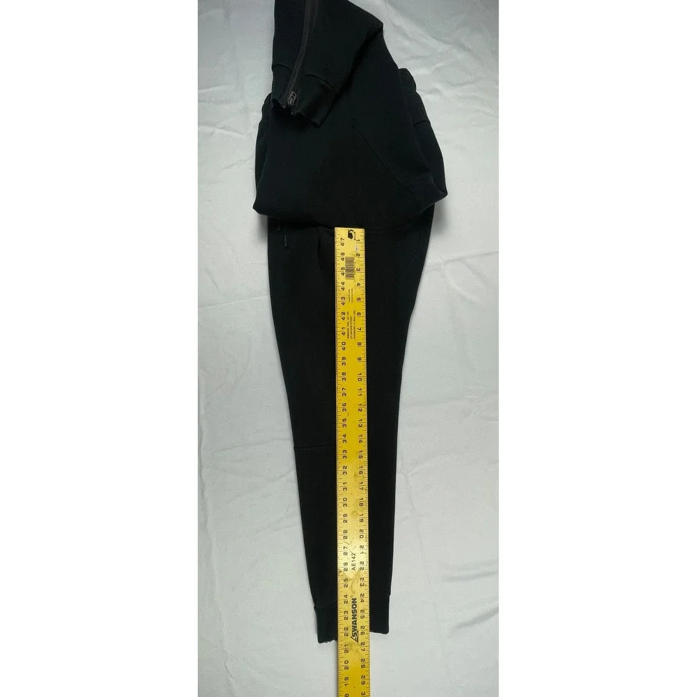 Nike Tech Fleece Joggers Mens Black Tapered Sweatpants Side Zip Pocket Pinhole